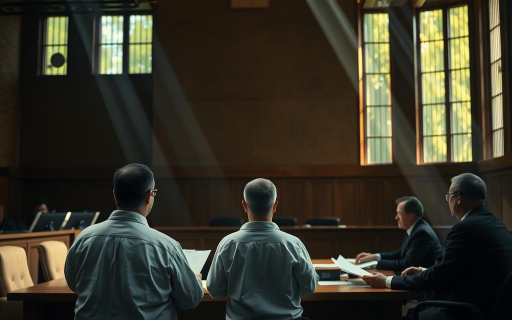 A Dimly Lit Courtroom Interior, With Beams Of Afternoon Sunlight Filtering Through Tall Windows. In The Foreground, A Parole Board Panel Sits Solemnly, Reviewing Case Files And Considering The Fate Of A Texas Inmate Seeking Early Release. The Inmate, In A Crisp White Shirt, Stands Nervously Before Them, Flanked By Their Legal Counsel. The Mood Is Tense, The Decision Weighty, As The Board Deliberates The Complex Factors Involved In The Parole Eligibility Process. The Scene Conveys The Gravity And Importance Of This Pivotal Moment, Where A Life Sentence In Texas Hangs In The Balance. A Dimly Lit Courtroom Interior, With Beams Of Afternoon Sunlight Filtering Through Tall Windows. In The Foreground, A Parole Board Panel Sits Solemnly, Reviewing Case Files And Considering The Fate Of A Texas Inmate Seeking Early Release. The Inmate, In A Crisp White Shirt, Stands Nervously Before Them, Flanked By Their Legal Counsel. The Mood Is Tense, The Decision Weighty, As The Board Deliberates The Complex Factors Involved In The Parole Eligibility Process. The Scene Conveys The Gravity And Importance Of This Pivotal Moment, Where A Life Sentence In Texas Hangs In The Balance.